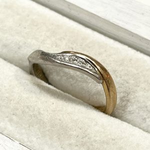 K18 18金 Pt850 プラチナ メレダイヤモンド リング 指輪