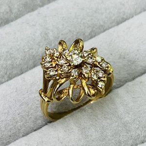 K18  18金 メレダイヤ付きリング