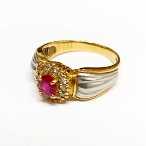 K18 Pt900 ルビー コンビリング アクセサリー