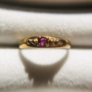 K18 ルビー付きリング