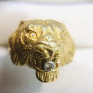 K18メレダイヤ付きデザインリング