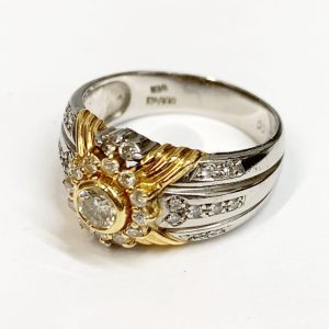 K18 Pt900 ダイヤモンド コンビリング