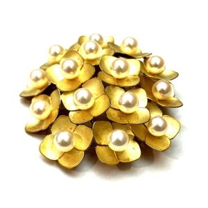 K18　パール　ブローチ