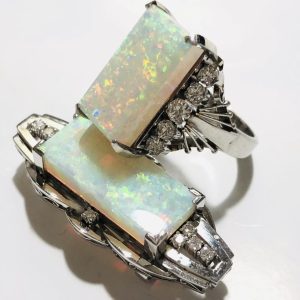 Pt900 ホワイトオパール リング&帯留め (プラチナ)