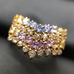 k18 サファイア付きリングリング