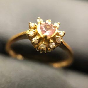 k18メレダイヤ付きサファイアリング