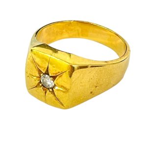 K18 ダイヤモンド付きリング