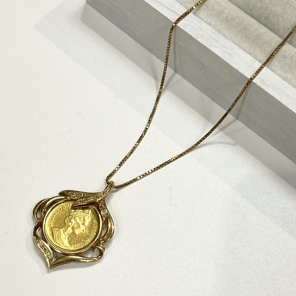 K18 18金 カンガルーコイントップ付きネックレスの買取実績 | 買取専門店さすがや