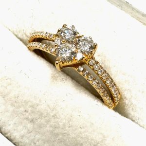 K18 ダイヤ メレダイヤ リング 18金 750