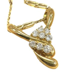 K18 18金 メレダイヤ付き ネックレス