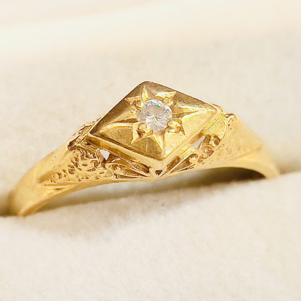 K18 18金 メレダイヤモンド リング 指輪