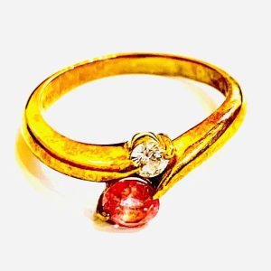 K18 リング メレダイヤ0.10ct ルビー