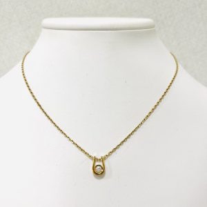 K18 ダイヤモンド0.13ct付きネックレス