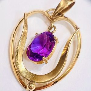 K18 18金 アメジスト付き ペンダントトップ