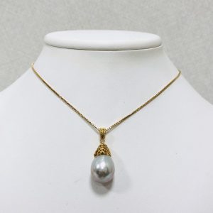 K18 パール付きネックレス