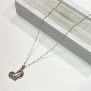 K18WG 18金ホワイトゴールド メレダイヤモンド付き ネックレス