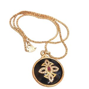 CHRISTIAN BERNARD K18 R0.34ct D0.43ct オニキス　ネックレス