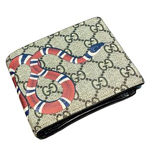 GUCCI GGスプリーム キングスネーク 二つ折り財布 451266 ベージュ系