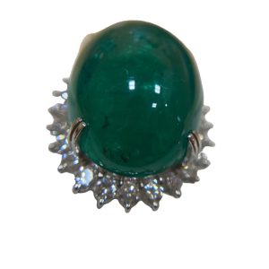 Pt900 リング エメラルド38ct メレ1.83ct