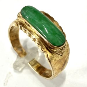 K18 翡翠付きリング