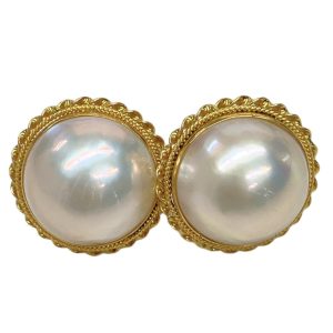 K18 パール付ピアス