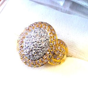 K18/Pt900 メレダイヤ コンビリング