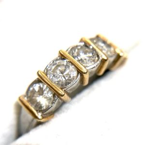 K18/Pt900 18金 プラチナ ダイヤ リング