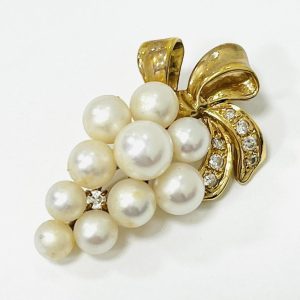 K18 パール5.3ct&メレダイヤ0.3ct付きトップ