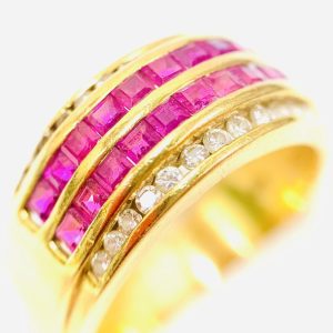 K18 ルビー0.4ct メレダイヤモンド0.2ct ゴールドリング