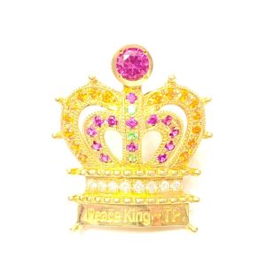 ルビー・ダイヤ K18 王冠 ピンバッジ
