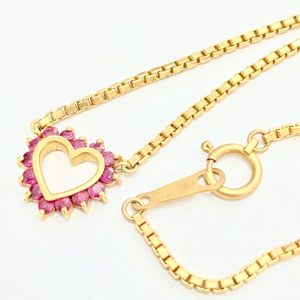 K18 金 ルビー ネックレス