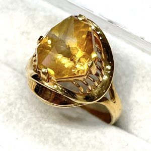 K18 18金 シトリン付き リング