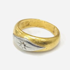 K18 Pt900 (18金 プラチナ900) コンビ リング ダイヤモンド 指輪