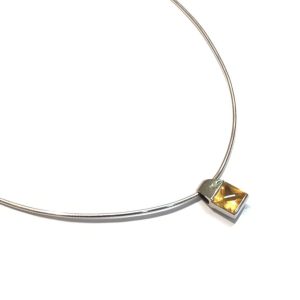 K18WG シトリン ネックレス