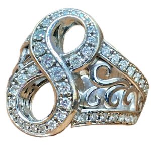 K18WG メレダイヤ0.7ct リング