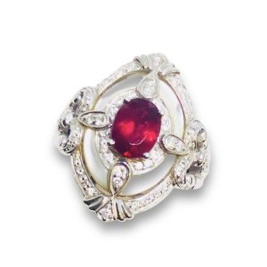 K18WG  ルビー ブローチ アクセサリー