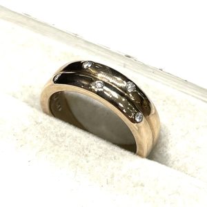 K18 18金 メレダイヤモンド付きリング