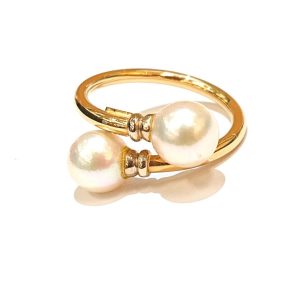 K18 パール デザインリング