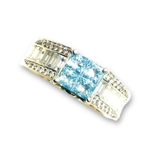 Pt900 アクアマリン メレダイヤ リング アクセサリー