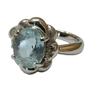 Pt900 アクアマリン リング