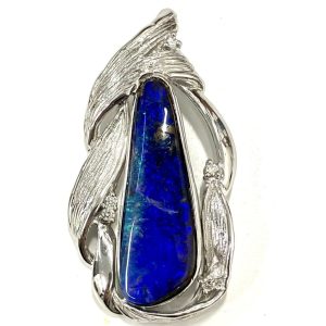 K18WG ブラックオパール付きトップ