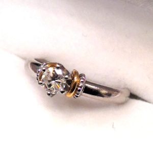 K18/Pt900 ダイヤモンド コンビリング