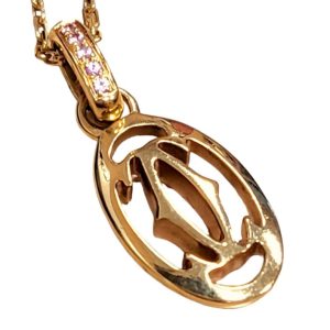 Cartier カルティエ ロゴドゥーブルネックレス ピンクサファイア