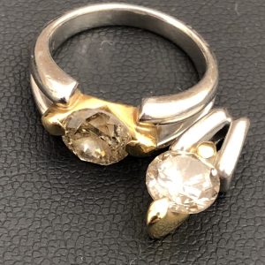 Pt900/K18リング / トップ ダイヤ