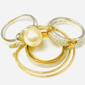 K18Pt850 パール  メレダイヤモンドリング  アクセサリーおまとめ