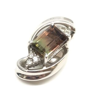 Pt900 バイカラー トルマリン トップ