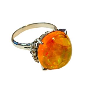 Pt900　メレダイヤ　オパールリング