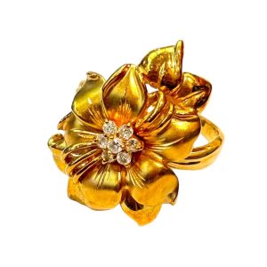 K18　メレダイヤ付きリング