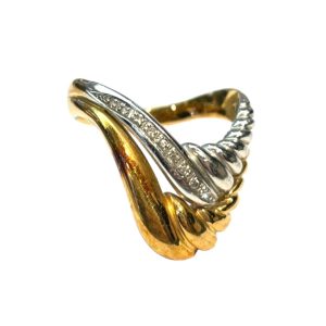 ダイヤリング K18/Pt900 コンビ