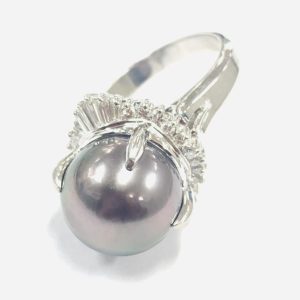 Pt900 プラチナ900 リング パール ダイヤモンド 指輪